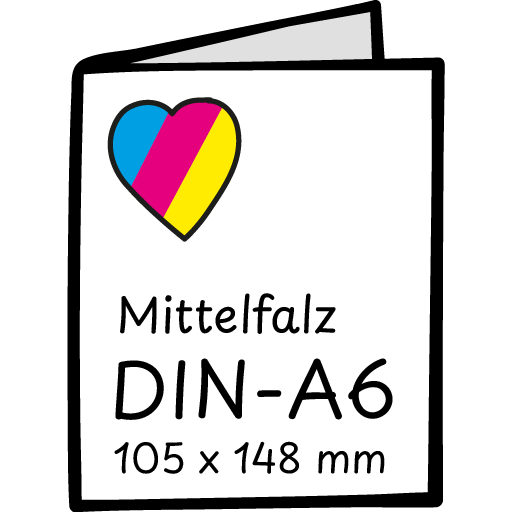 Mittelfalz auf DIN-A6