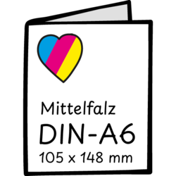 Mittelfalz auf DIN-A6