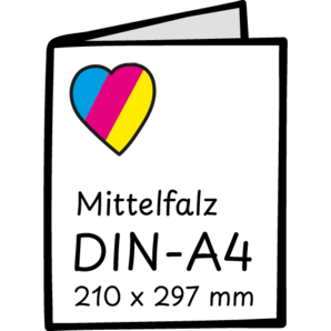 Mittelfalz auf DIN-A4
