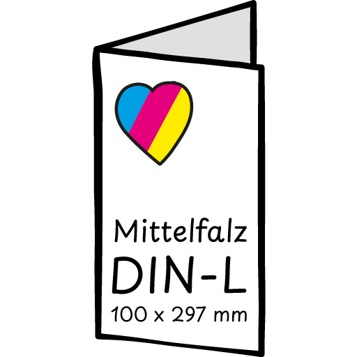 Mittelfalz auf DIN-Lang