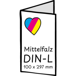 Mittelfalz auf DIN-Lang